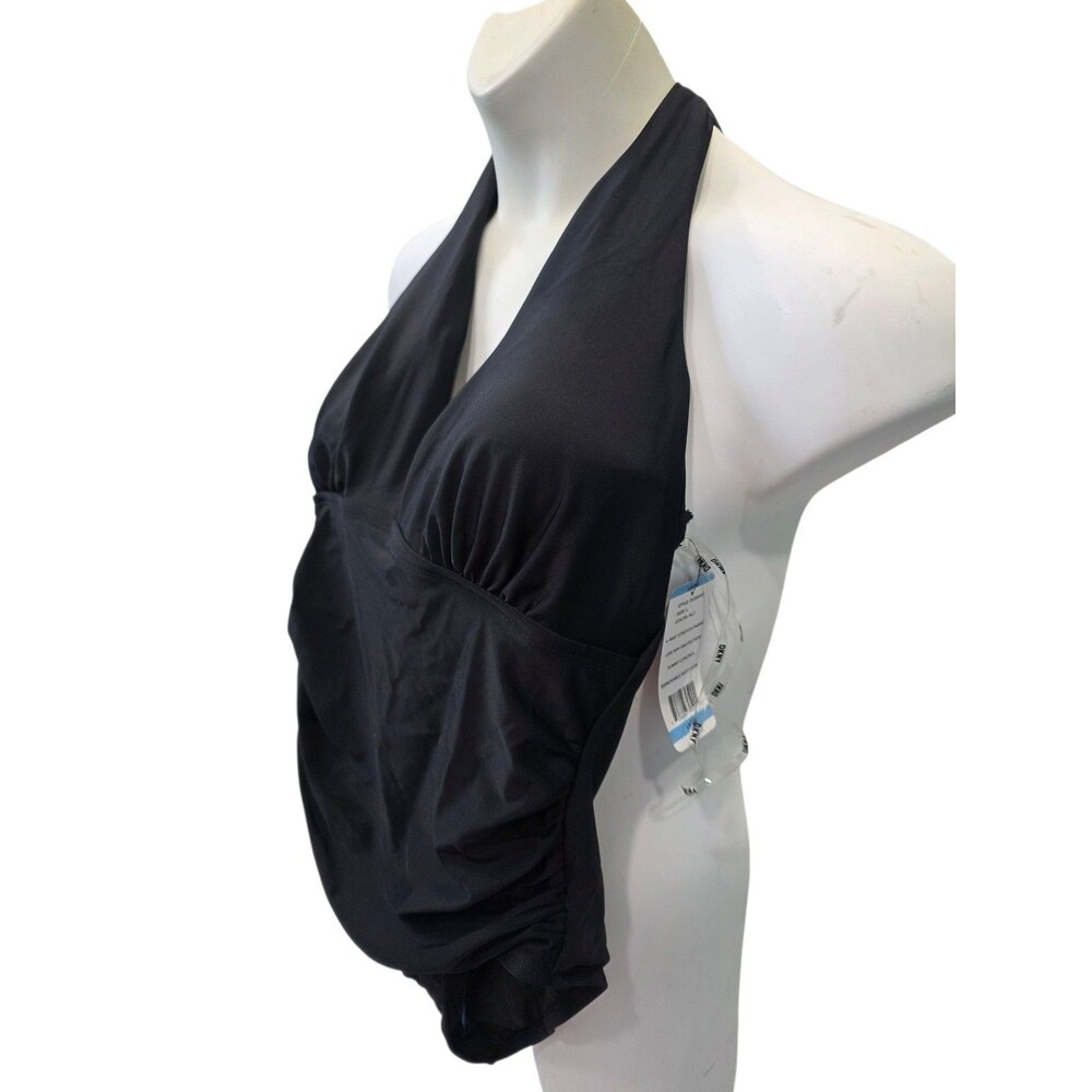 DKNY One Piece Halter Neckline Black Swimsuit - Adult Large - Picture 5 of 11